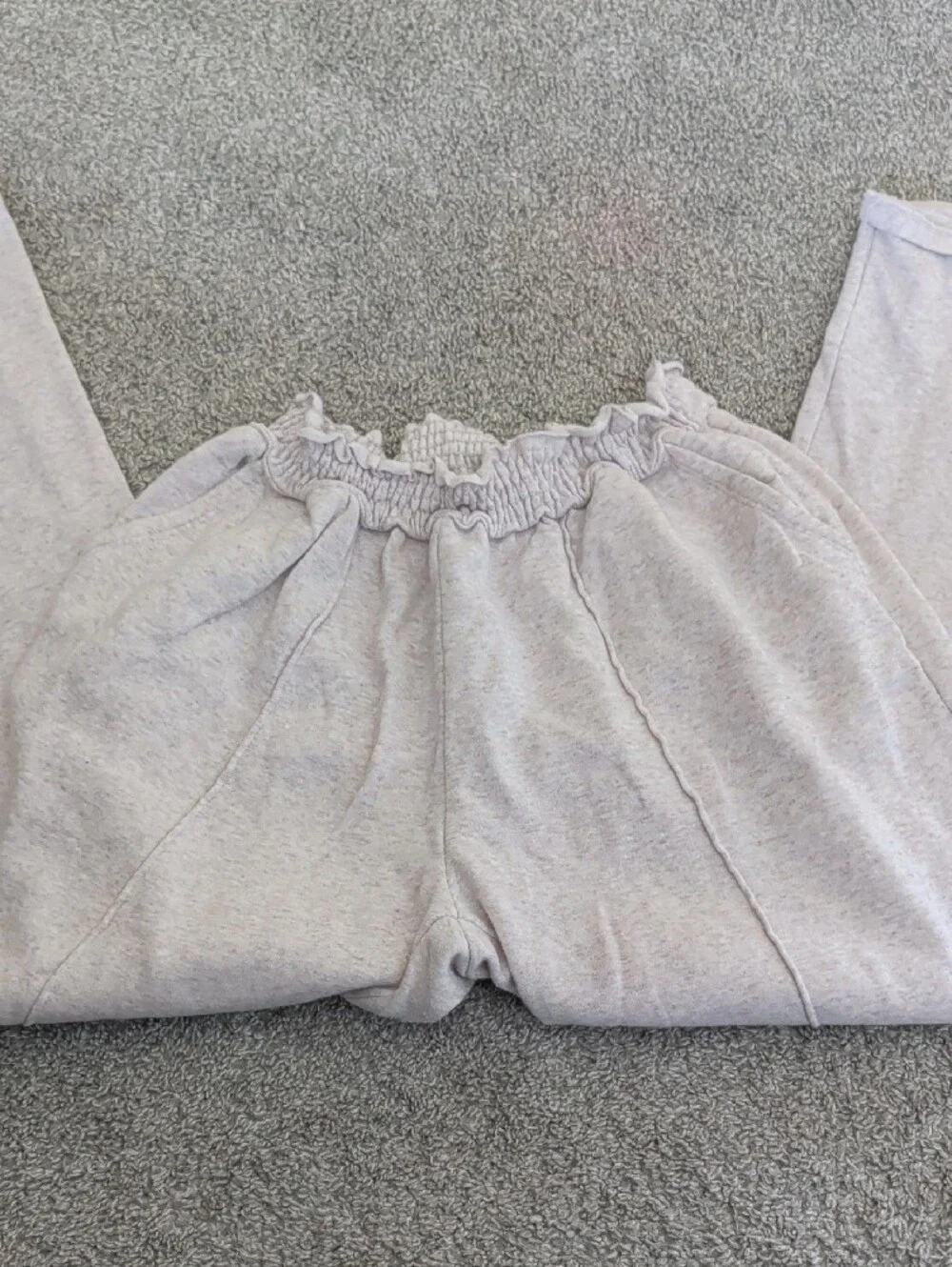 Ultra Flirt Light Heather Gray Kids Sweatpants with Elastic Ruffle Waist